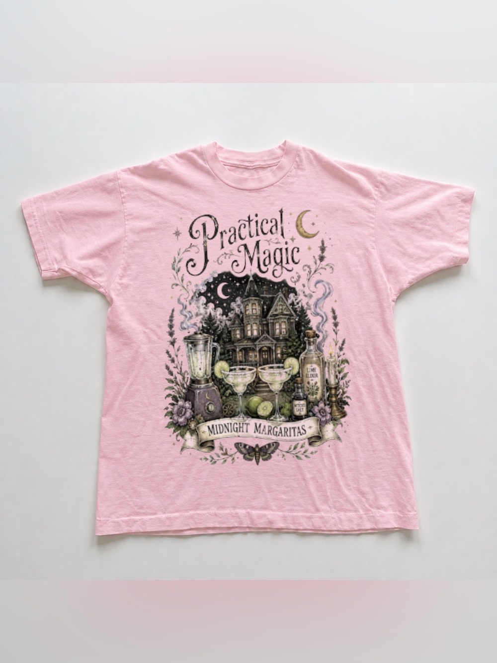 Light Pink "Practical Magic" Graphic Tee - Midnight Margaritas